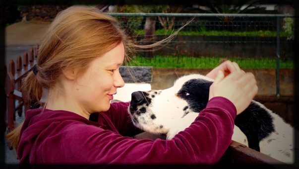 Mareike Terborg mit Hund